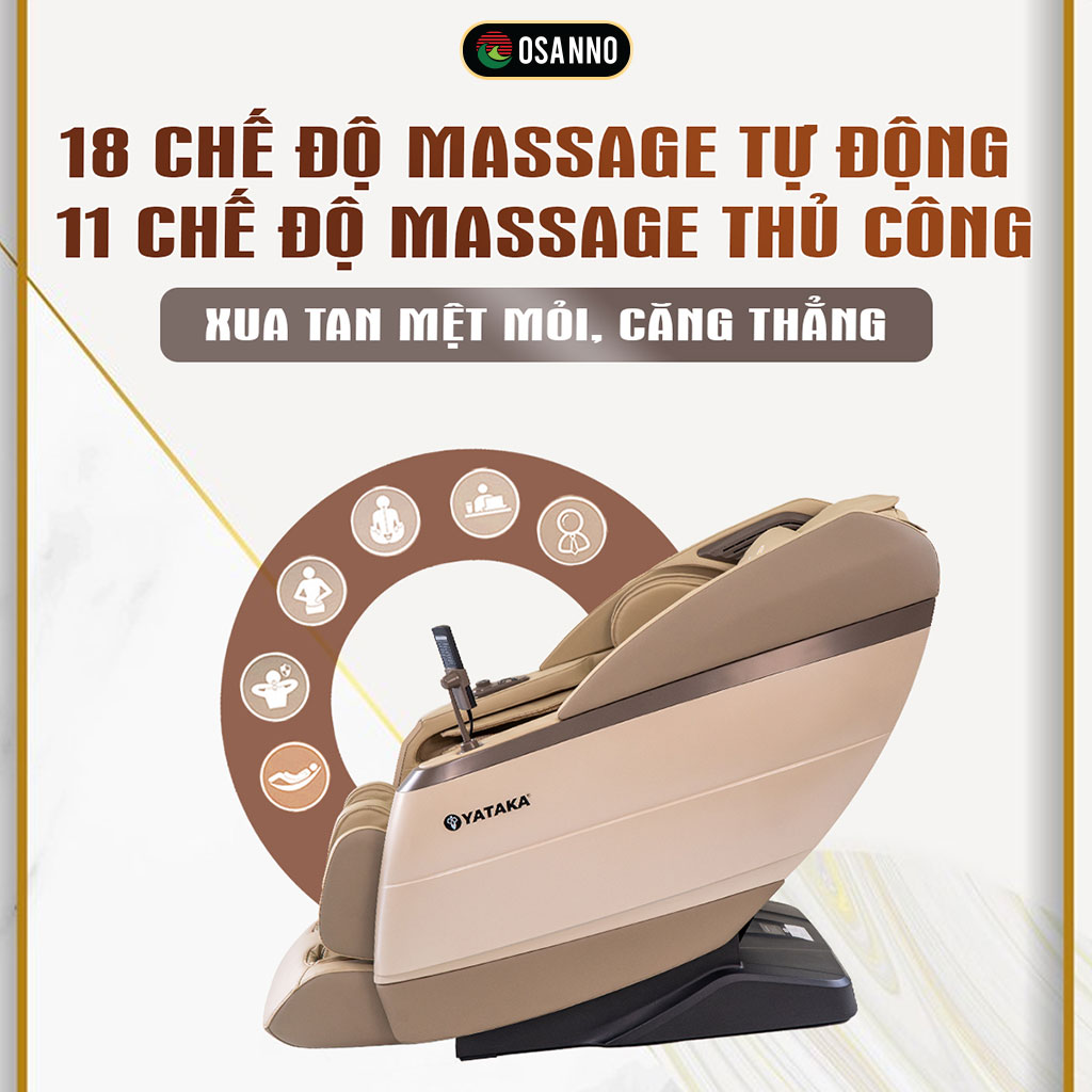 Có rất nhiều chế độ massage tự động và thủ công