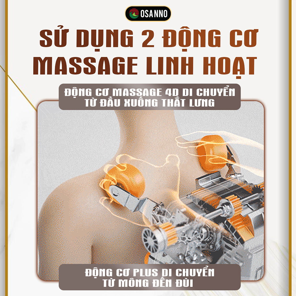 Massage 2 động cơ linh hoạt