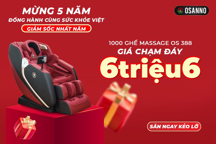1000 ghế massage OS 388 giảm giá chạm đáy chỉ 6 triệu 600 nghìn đồng