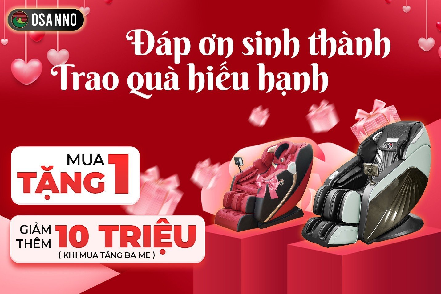 Ghế massage Osanno sale mạnh mua 1 tặng 1