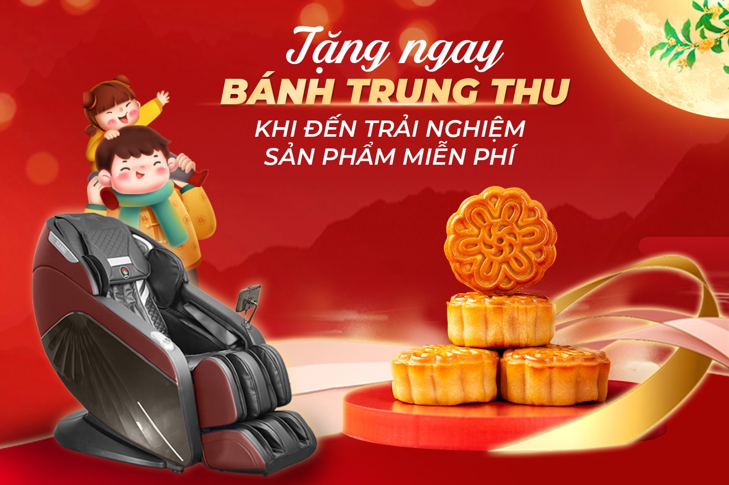 Ghế Massage Osanno tặng bánh Trung Thu khi đến trải nghiệm miễn phí