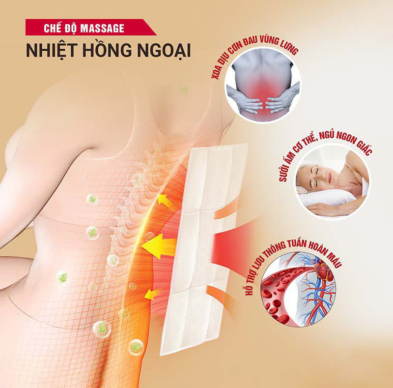 Chế độ massage nhiệt hồng ngoại