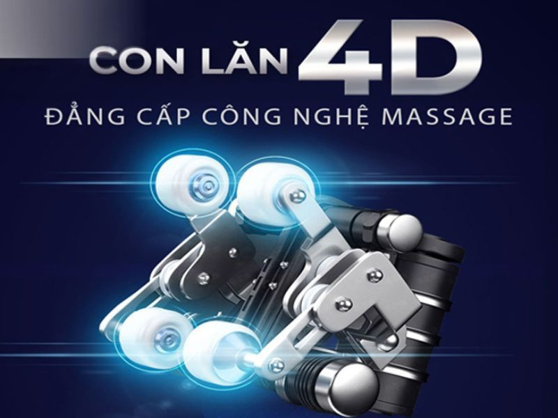 Con lăn massage 4D thông minh di chuyển linh hoạt theo bốn chiều