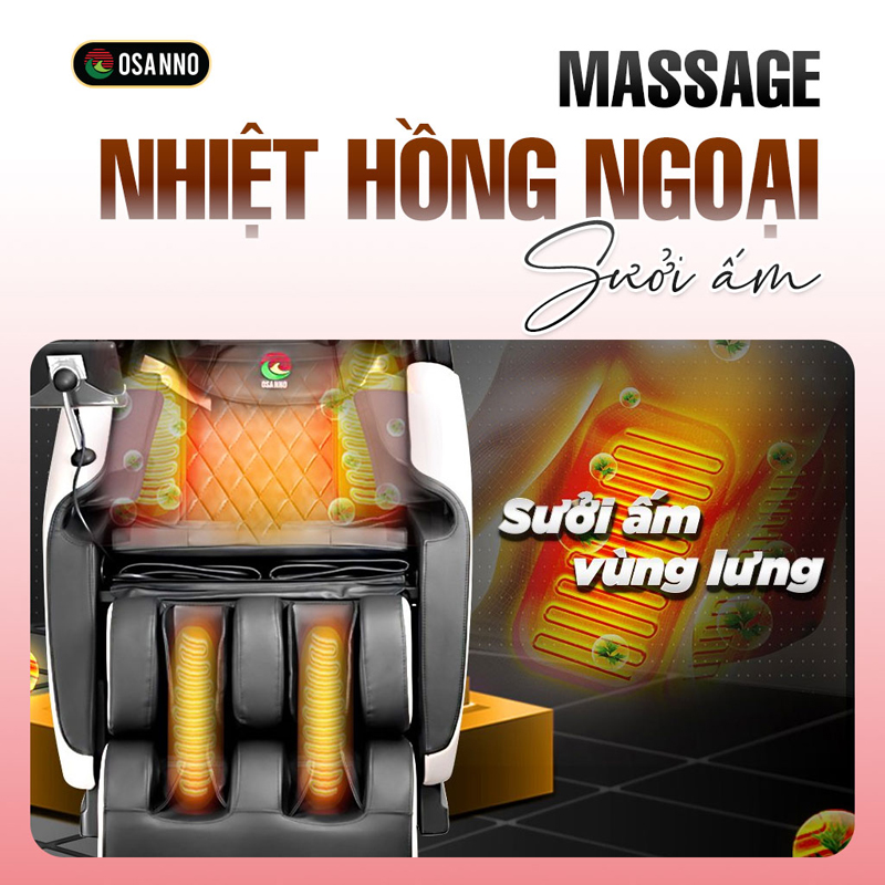 Ghế massage hồng ngoại chính là khả năng sưởi ấm