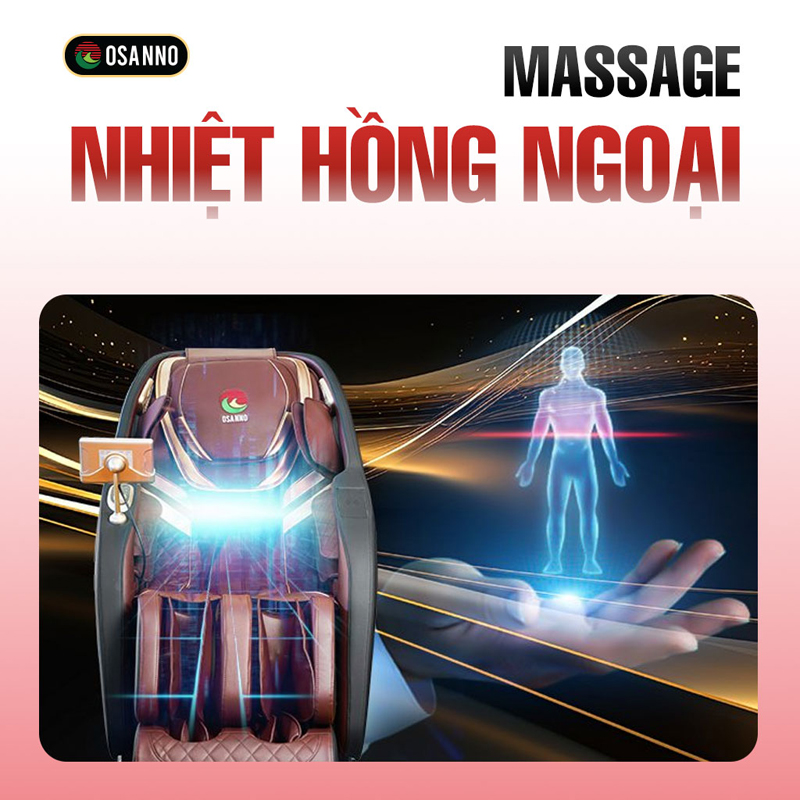 Ghế massage hồng ngoại sử dụng tia hồng ngoại để tạo nhiệt và xoa bóp