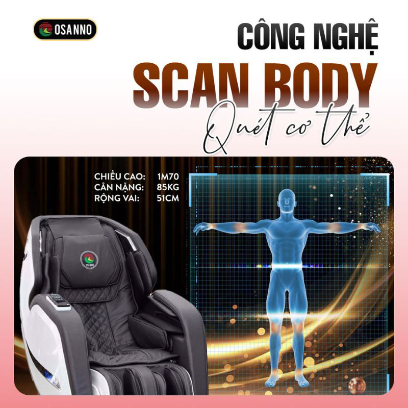 Ghế massage Osanno hầu hết đều được tích hợp tính năng Scan Body
