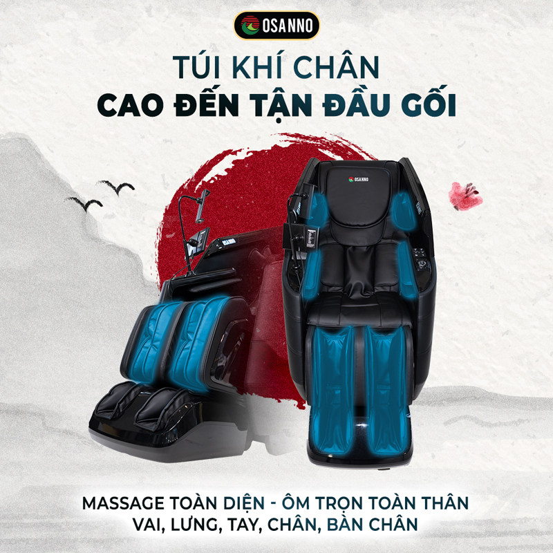 Ghế massage Osanno cao cấp tích hợp tính năng massage đầu gối