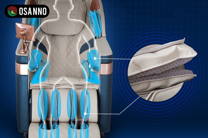 Ghế massage hoạt động nhịp nhàng giúp giảm đau mỏi cơ bắt