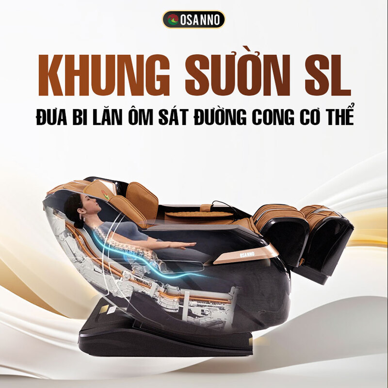 Thiết kế ôm sát đường cong cơ thể (SL-track) giúp nâng đỡ cột sống
