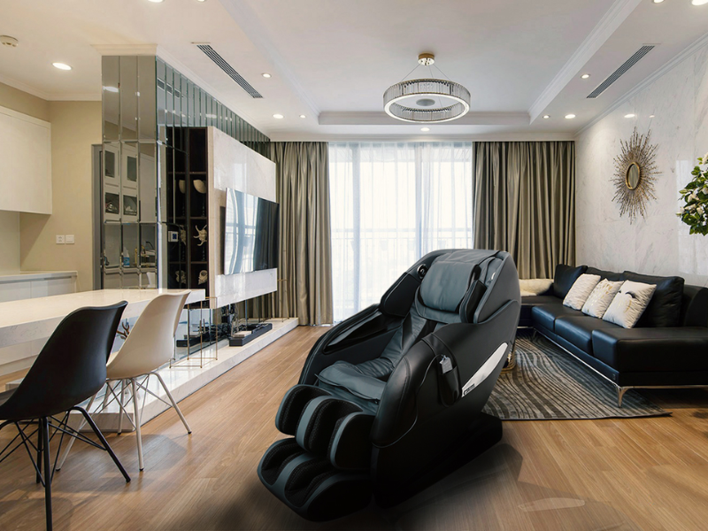 Đặt ghế massage trong phòng khách giúp tối ưu tiện lợi và tăng tính hiện đại cho không gian sống