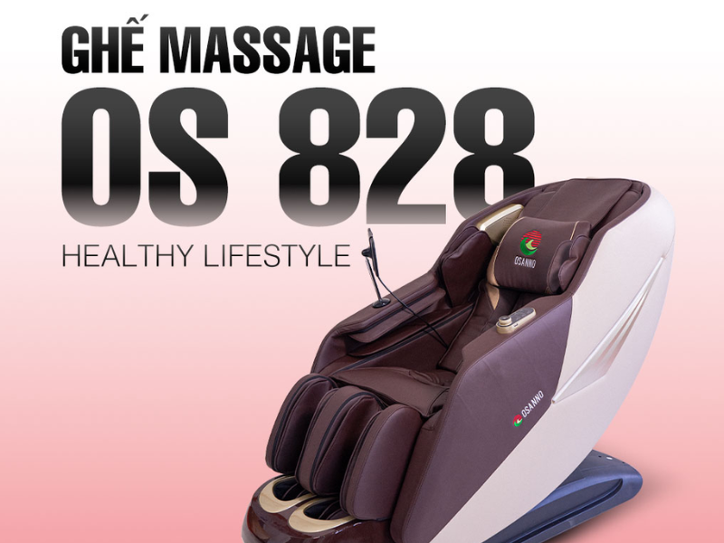 Ghế massage cao cấp Osanno OS-828 có nhiệt hồng ngoại và túi khí toàn thân