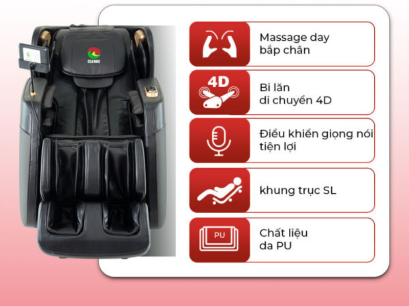 Ghế OS-2 Family Relax nhỏ gọn, massage 3D toàn thân, thích hợp gia đình