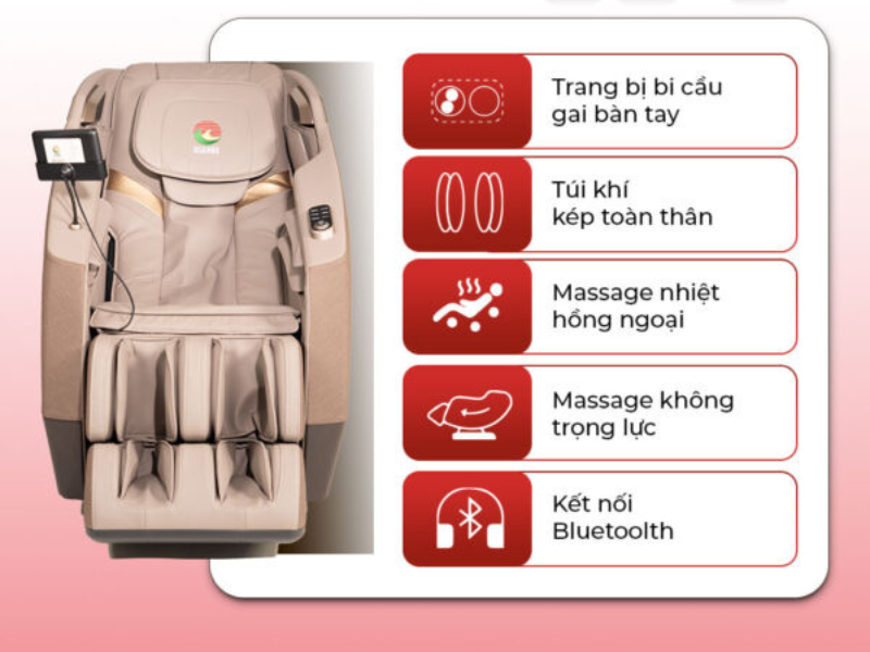 Ghế OS-3 gọn gàng, massage SL toàn thân, giảm căng cơ và mệt mỏi