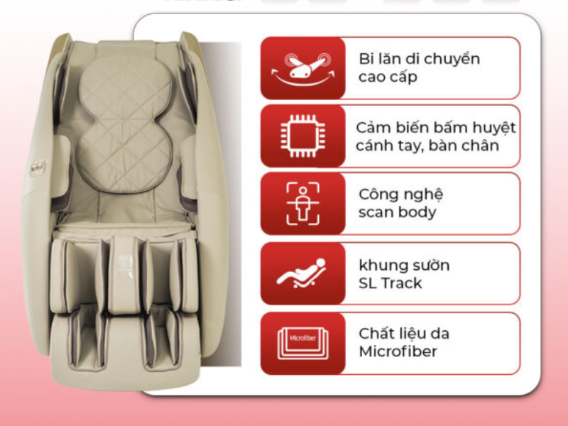 Ghế OS 900 massage 4D, điều khiển giọng nói, thiết kế sang trọng