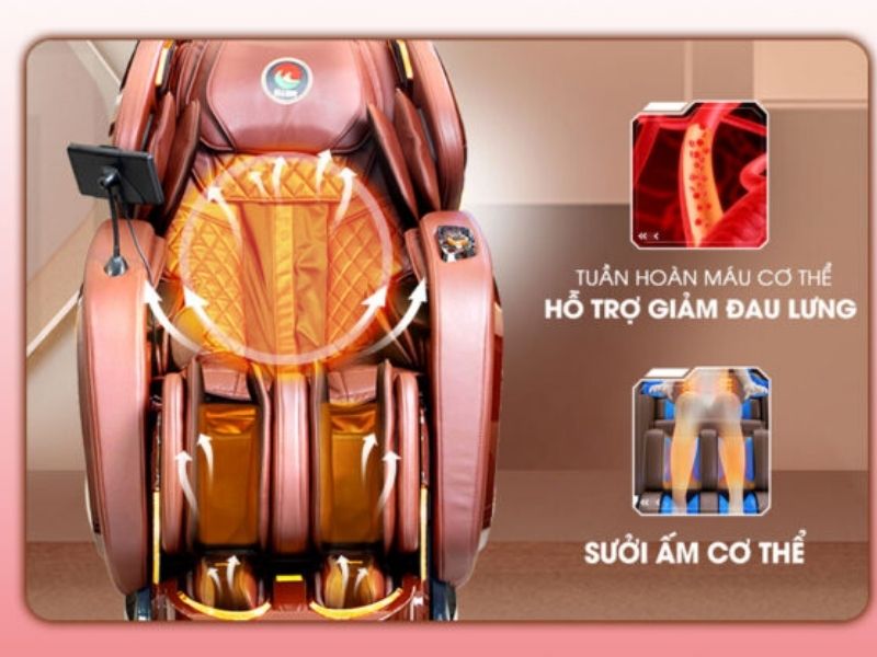 Công nghệ massage nhiệt hồng ngoại trên ghế massage