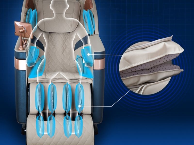 Dấu hiệu nhận biết túi khí ghế massage hoạt động yếu hoặc không phồng