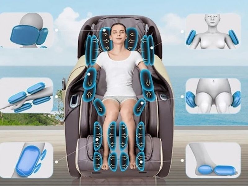 Túi khí ghế massage không phồng hoặc bóp yếu gây giảm hiệu quả massage